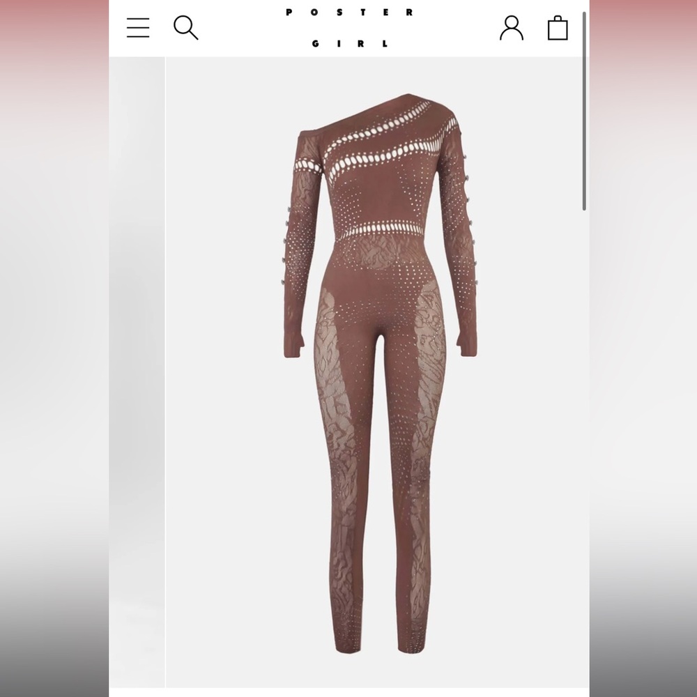 POSTER GIRL Brown Fitted Jumpsuit